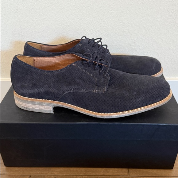 Saks Fifth Avenue Navy Blue Suede Derbys main image 6